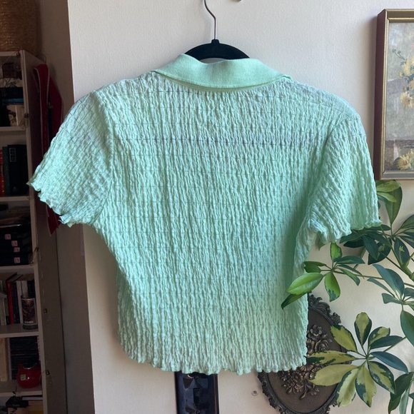 Urban Outfitters Shirred Polo Crop Top - Picture 6 of 7